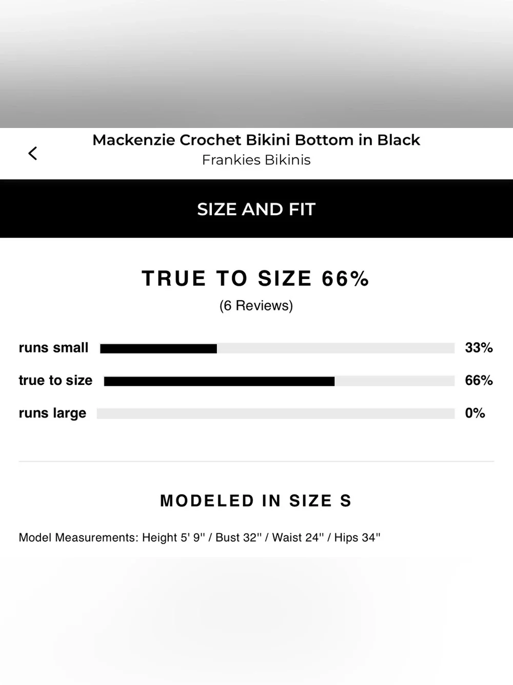 FRANKIE’S BIKINIS ❤️‍🔥 MAKENZIE CROCHET BIKINI BOTTOM IN BLACK NWT